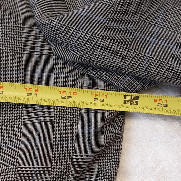 Brooks Brothers Blazer Sport Coat Glen Check 46 L Wool USA Black White Blue READ - Picture 10 of 12
